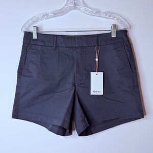 QUINCE Classic Navy Organic Cotton Stretch Chino Dress Shorts Sz 8 - 4.5” inseam